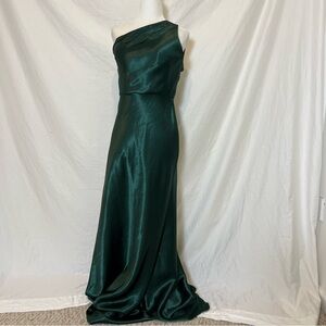 Jenny Yoo Collection Lena Emerald Formal One Shoulder Dress